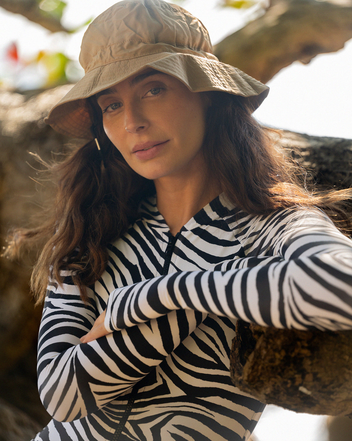 Maiô Manga Longa Bardot Zebra